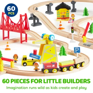 60 Pcs Kids Train Toy Tracks/ Magnetic Trains