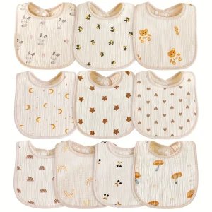 10 pcs Ultra Soft Drooling Bibs, Highly Absorbent