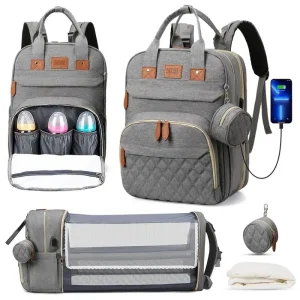 3 In 1 Diaper Bag Backpack  USB Charge Diaper Bag