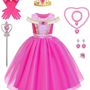 Little Girls Elegant Pink Princess Dress
