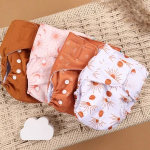 4Pcs/Set Eco-Friendly Cloth Diaper Reusable