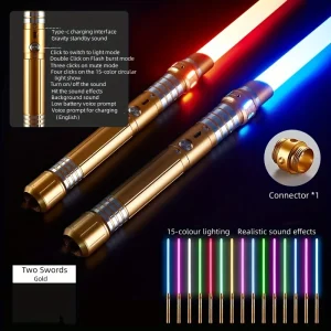 15-color 2-in-1 Metal Gravity Sensing Light up Toy Light sword